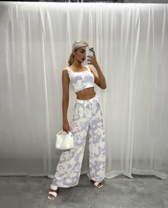 Ladies trousers misty lilac