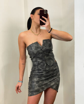 Gonna drappeggiata a portafoglio